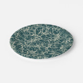 Networking Neurons op Blauwgroen - naadloos patroo Papieren Bordje (Gekanteld)