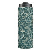 Networking Neurons op Blauwgroen - naadloos patroo Thermosbeker (Voorkant)