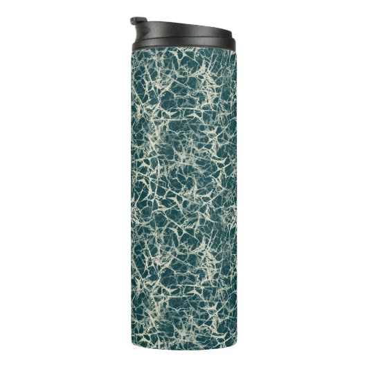 Networking Neurons op Blauwgroen - naadloos patroo Thermosbeker (Geroteerd rechts)