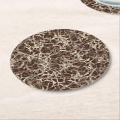 Networking Neurons op rood - naadloos patroon. Ronde Kartonnen Onderzetter (Gebogen)