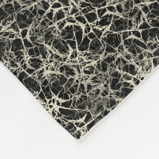 Networking Neurons op zwart - naadloos patroon. Fleece Deken (Hoek)