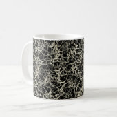 Networking Neurons op zwart - naadloos patroon. Koffiemok (Voorkant links)