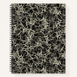 Networking Neurons op zwart - naadloos patroon. Notitieboek