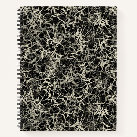 Networking Neurons op zwart - naadloos patroon. Notitieboek (Voorkant)