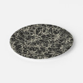 Networking Neurons op zwart - naadloos patroon. Papieren Bordje (Gekanteld)