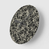 Networking Neurons op zwart - naadloos patroon. Ronde Klok (Hoek)