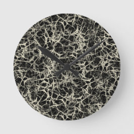 Networking Neurons op zwart - naadloos patroon. Ronde Klok