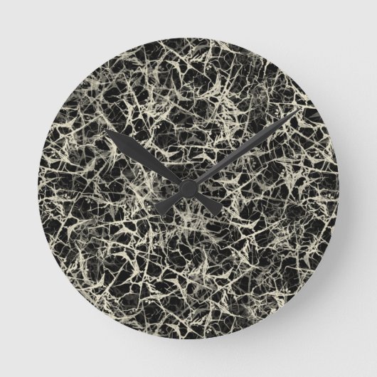 Networking Neurons op zwart - naadloos patroon. Ronde Klok (Voorkant)