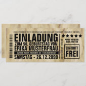 NEU: Einladung zum 50. Geburtstag mit Barcode Kaart (Voorkant / Achterkant)