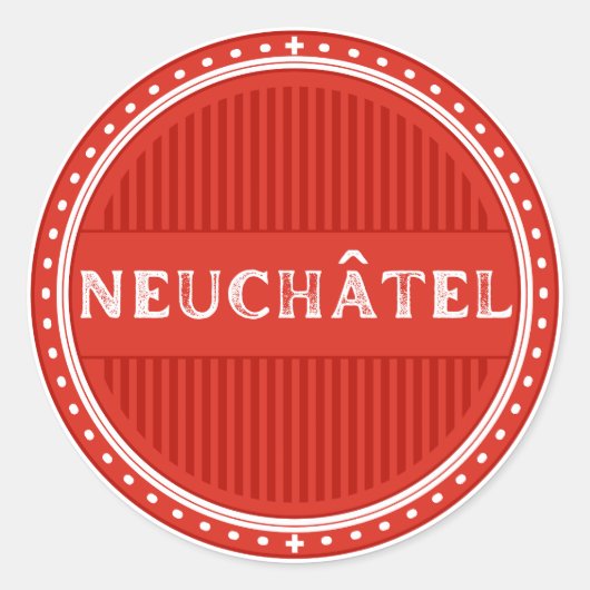 Neuchatel City Pride Emblem – Swiss Identity Ronde Sticker (Voorkant)