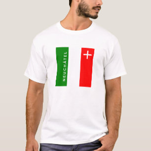 Neuchatel provincie Zwitserland zwitserse vlag T-shirt