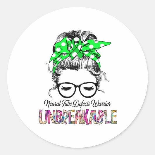 Neue Tube Defects Awareness Ribbon Support Gifts Ronde Sticker (Voorkant)