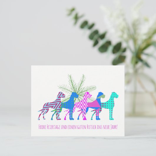 Neue Weihnachten Große Dänen Briefkaart (Staand voorkant)