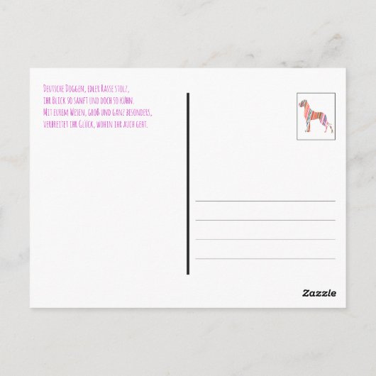 Neue Weihnachten Große Dänen Briefkaart (Achterkant)