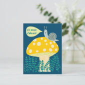 Neues Haus Schnecke auf Magischen Pilz Niedlich  Briefkaart (Staand voorkant)