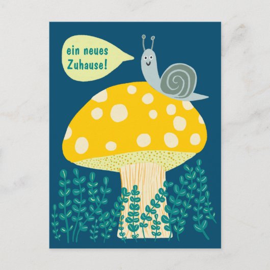 Neues Haus Schnecke auf Magischen Pilz Niedlich  Briefkaart (Voorkant)