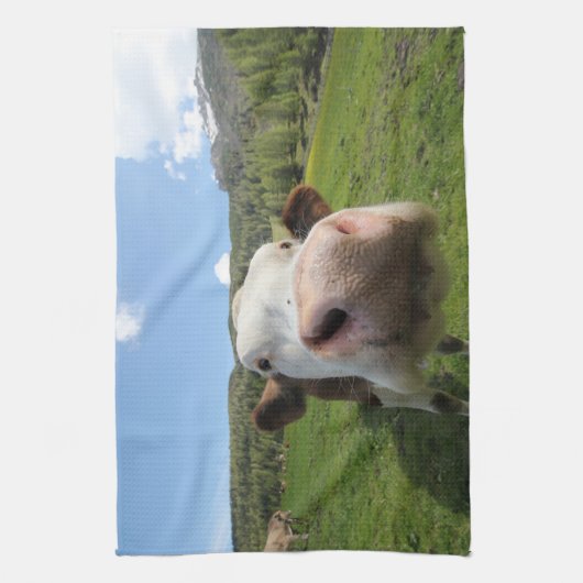 Neugierige Kuh Theedoek (Verticaal)