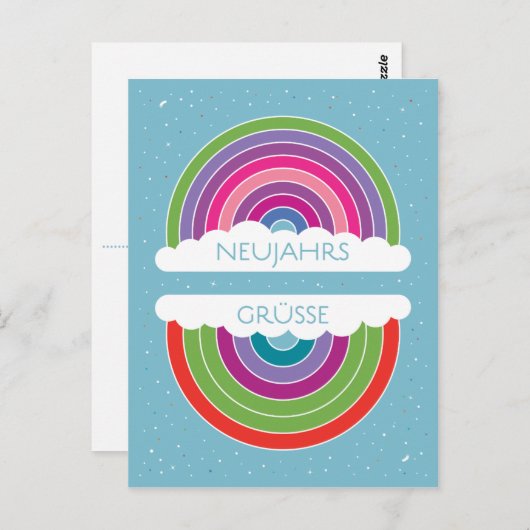 Neujahrsgrüße Briefkaart (Voorkant / Achterkant)