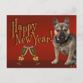Neujahrskarte französische Bulldogge Postkarte Briefkaart (Voorkant)