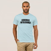 Neuk intolerantie in de reet t-shirt (Voorkant volledig)