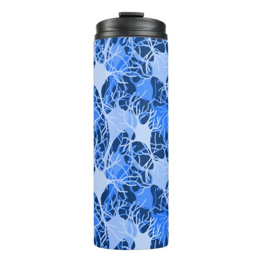 Neuraal netwerk blauwe neuronen thermische tumbler thermosbeker (Voorkant)
