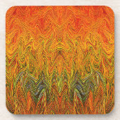 "Neural Firestorm" Abstract geel Sinaasappel Bier Onderzetter (Voorkant)