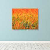 "Neural Firestorm" Abstract geel Sinaasappel Canvas Afdruk (Insitu (Houten vloer))