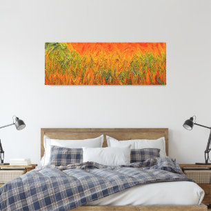 "Neural Firestorm" Abstract geel Sinaasappel Canvas Afdruk