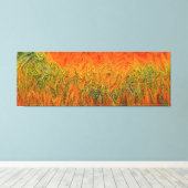 "Neural Firestorm" Abstract geel Sinaasappel Canvas Afdruk (Insitu (Houten vloer))