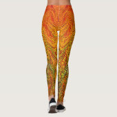 "Neural Firestorm" Abstract geel Sinaasappel Leggings (Achterkant)