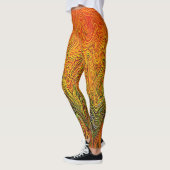 "Neural Firestorm" Abstract geel Sinaasappel Leggings (Links)