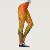 "Neural Firestorm" Abstract geel Sinaasappel Leggings (Rechts)
