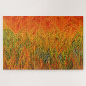 "Neural Firestorm" Abstract geel Sinaasappel Legpuzzel (Horizontaal)