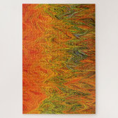 "Neural Firestorm" Abstract geel Sinaasappel Legpuzzel (Verticaal)