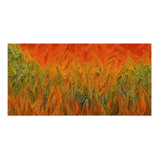 "Neural Firestorm" Abstract geel Sinaasappel Perfect Poster (Voorkant)