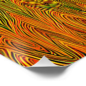 "Neural Firestorm" Abstract geel Sinaasappel Perfect Poster (Hoek)
