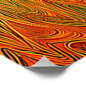 "Neural Firestorm" Abstract geel Sinaasappel Poster (Hoek)