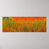 "Neural Firestorm" Abstract geel Sinaasappel
