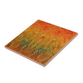 "Neural Firestorm" Abstract geel Sinaasappel Tegeltje (Zijkant)