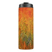 "Neural Firestorm" Abstract geel Sinaasappel Thermosbeker (Voorkant)