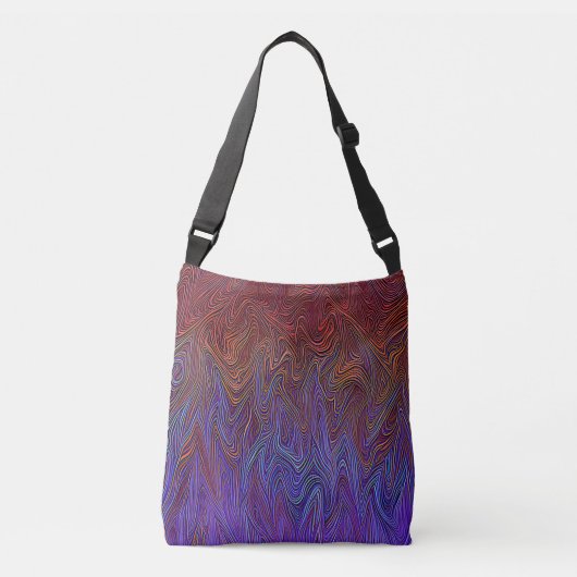 "Neural Firestorm" Abstract” Rood Blauw Crossbody Tas (Voorkant)