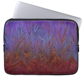 "Neural Firestorm" Abstract rood blauw Laptop Sleeve