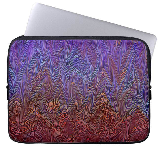 "Neural Firestorm" Abstract rood blauw Laptop Sleeve (Voorkant)