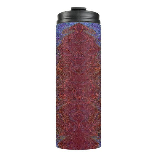 "Neural Firestorm" Abstract rood blauw Thermosbeker (Voorkant)