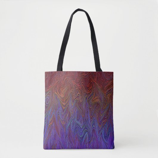 "Neural Firestorm" Abstract rood blauw Tote Bag (Voorkant)