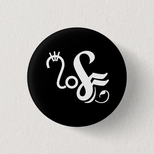 Neural Glyph Ronde Button 3,2 Cm (Voorkant)