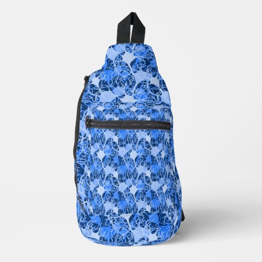 Neural Network Blauwe Neuronen Print Cut Naaizak Sling Bag (Voorkant)