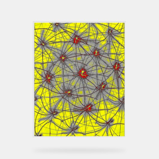 Neural Starburst – Yellow Acrylic Sign Acryl Bord (Voorkant)