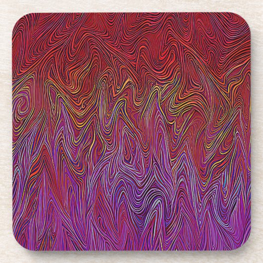 "Neurale Firestorm" Abstract" Rood Paarse Bier Onderzetter (Voorkant)