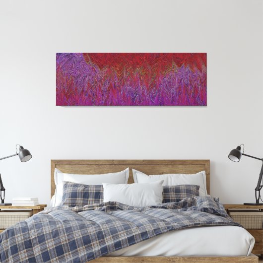 "Neurale Firestorm" Abstract" Rood Paarse Canvas Afdruk (Insitu (Slaapkamer))